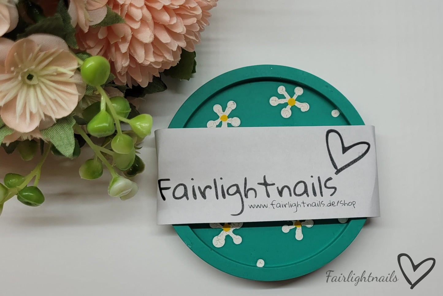 Coaster Green Flower 001 Fairlightnails