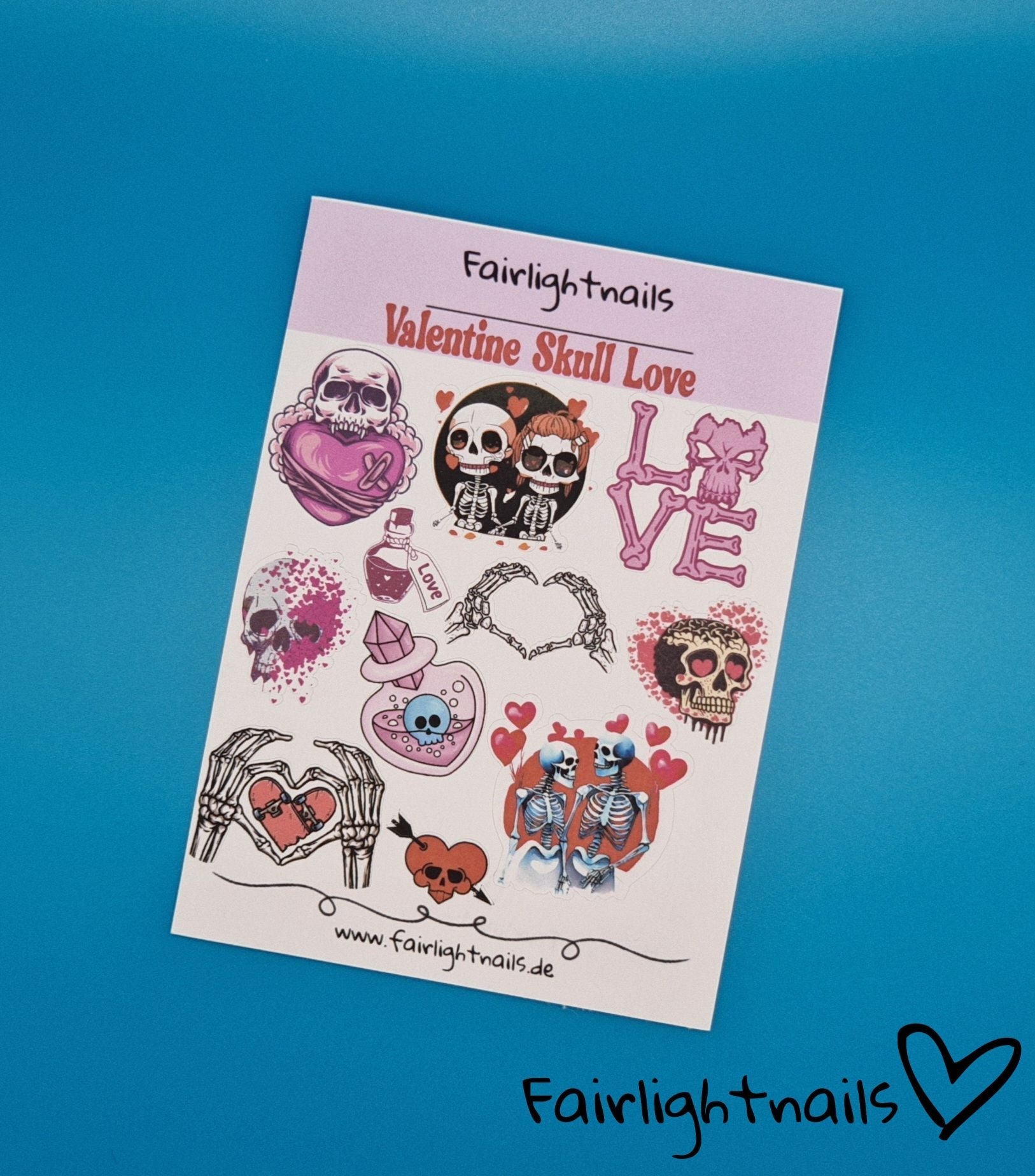 Valentine Skull Love Fairlightnails